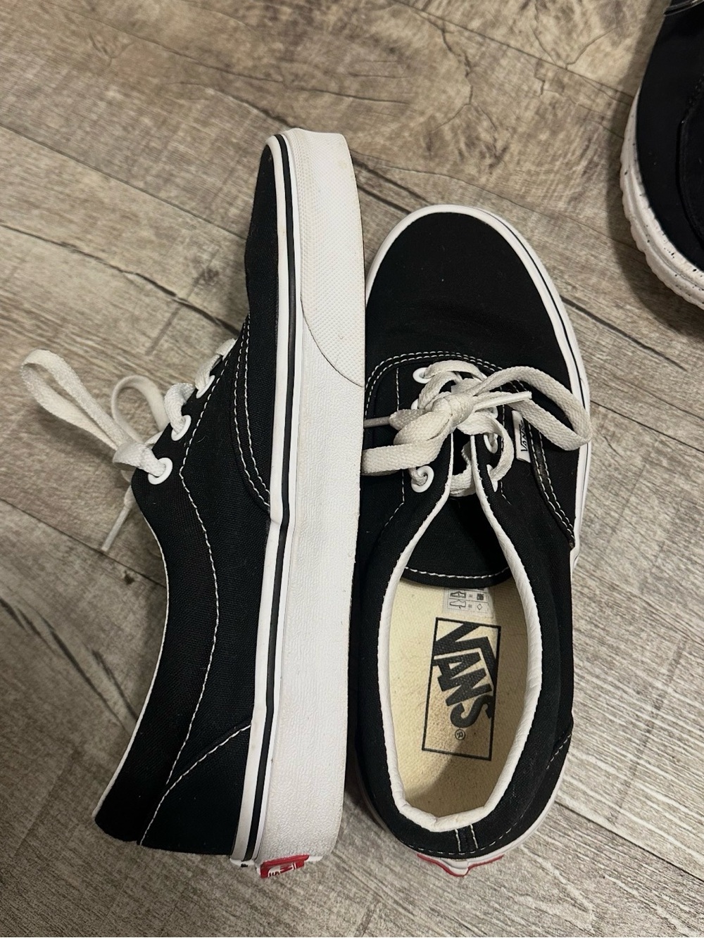 Vans Black Canvas Low-Top Sneakers with White Accents